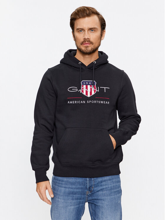 Gant Mikina Archive Shield 2047082 Čierna Regular Fit
