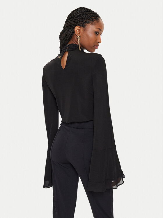 TWINSET TWINSET Μπλουζάκι 241TT2099 Μαύρο Slim Fit