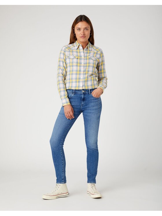 Wrangler Wrangler Jeansy SKINNY Niebieski Skinny Fit