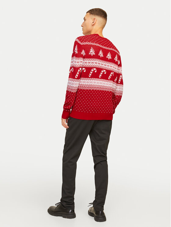 Jack & Jones Jack & Jones Sweater Xmas Gabriel 12266118 Piros Regular Fit