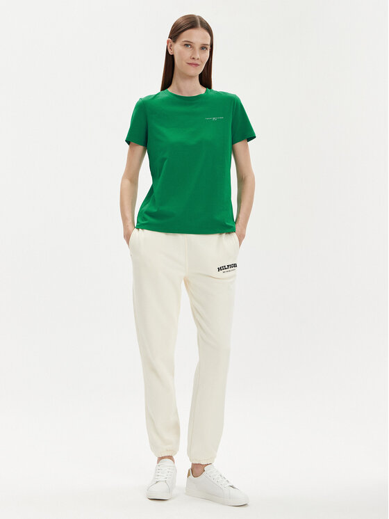 Tommy Hilfiger Tommy Hilfiger Тишърт 1985 WW0WW37877 Зелен Regular Fit