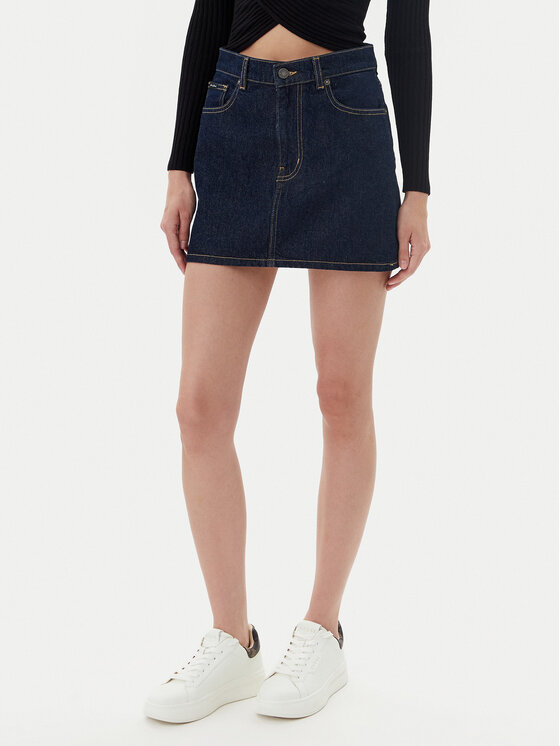 Guess Jeans Guess Jeans Džínová sukně W5YD0Q D5M4C Tmavomodrá Regular Fit