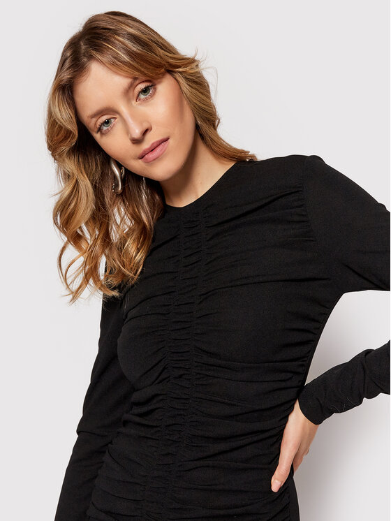 KARL LAGERFELD KARL LAGERFELD Igapäevane kleit Ruched 220W1352 Must Slim Fit