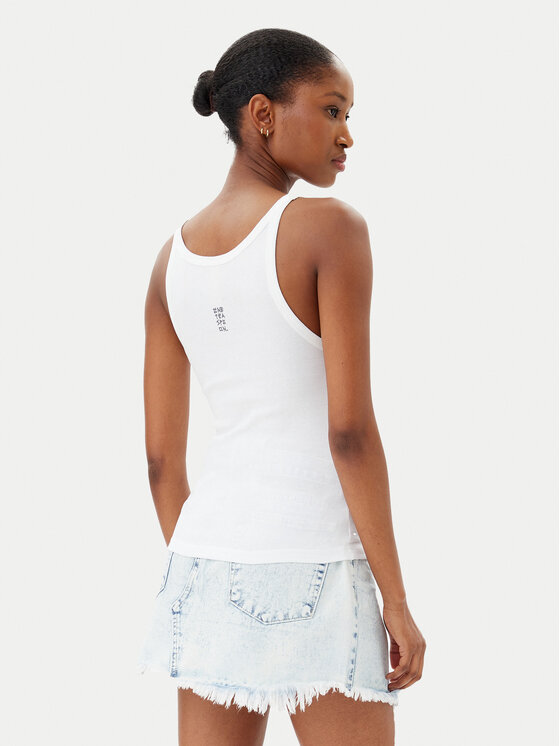 One Teaspoon One Teaspoon Top Fine 26605 Biały Slim Fit