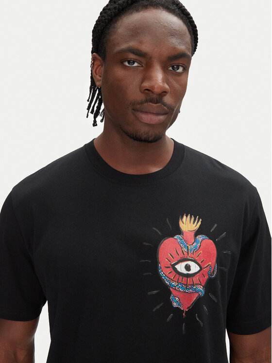 Just Cavalli Just Cavalli Tricou 78OAHE07 Negru Regular Fit