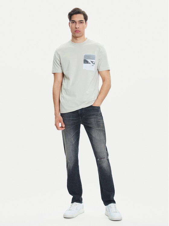 BOSS BOSS T-Shirt Te_Container 50546920 Beżowy Regular Fit