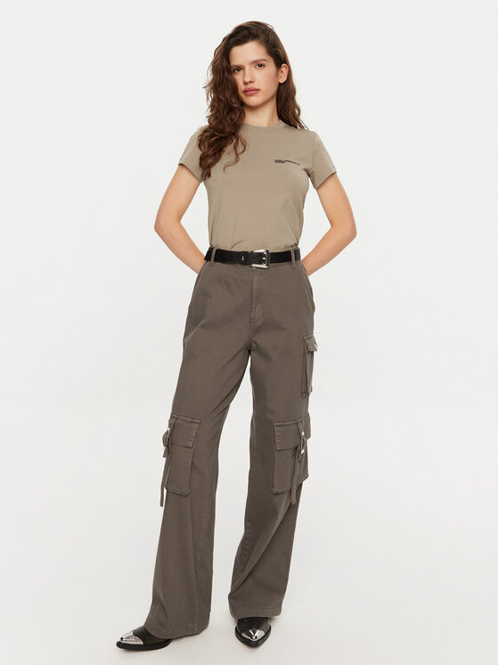 Karl Lagerfeld Jeans Karl Lagerfeld Jeans Marškinėliai A1W17004 Smėlio Slim Fit