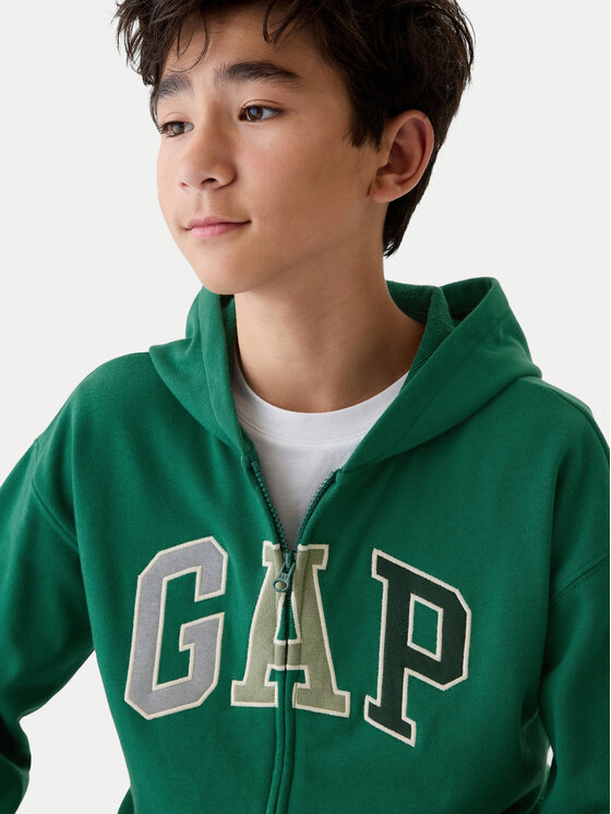 Gap Gap Majica dugih rukava 542315-01 Zelena Relaxed Fit