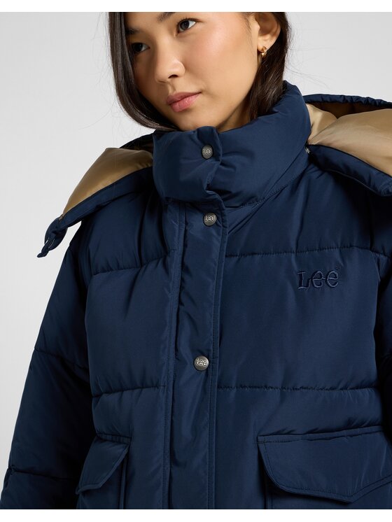 Lee Lee Kurtka puchowa 112371016 Granatowy Regular Fit