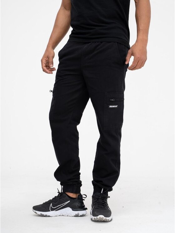 Jigga Wear Jigga Wear Joggery Bojówki cargo klasyczne 90564 Czarny Jogger Fit