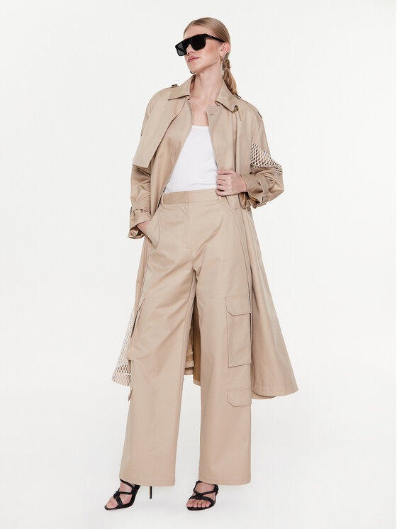 MSGM MSGM Trenčas 3441MDC04Y 237104 Smėlio Regular Fit