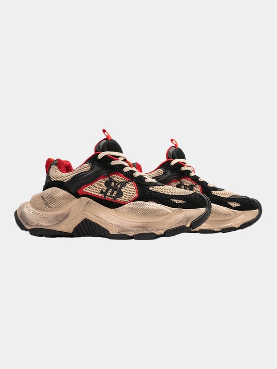 MADE BY SOCIETY MADE BY SOCIETY Sneakersy MBS 03 BEIGE RED M - I15930 Beżowy