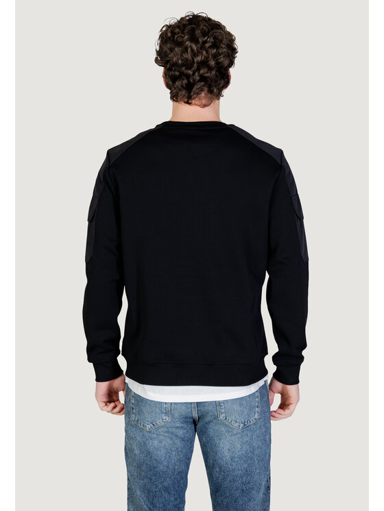 Antony Morato Antony Morato Felpa REGULAR FIT WITH RUBBER METAL PLATE ON SLEEVE Nero Regular Fit
