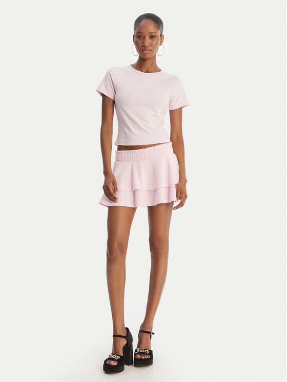 Juicy Couture Juicy Couture T-krekls Baby JCWCT126317 Rozā Slim Fit