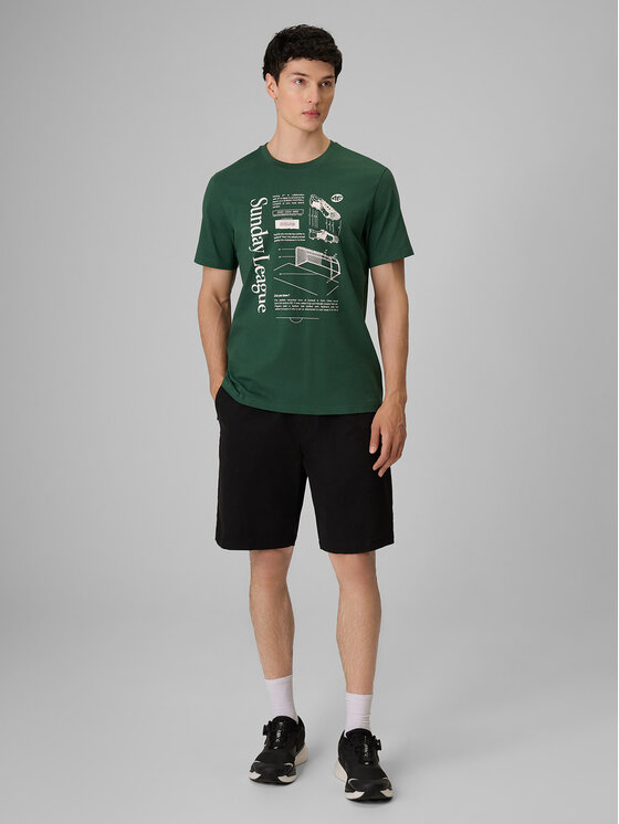 4F 4F T-Shirt PLAYER Zielony ciemny Regular Fit