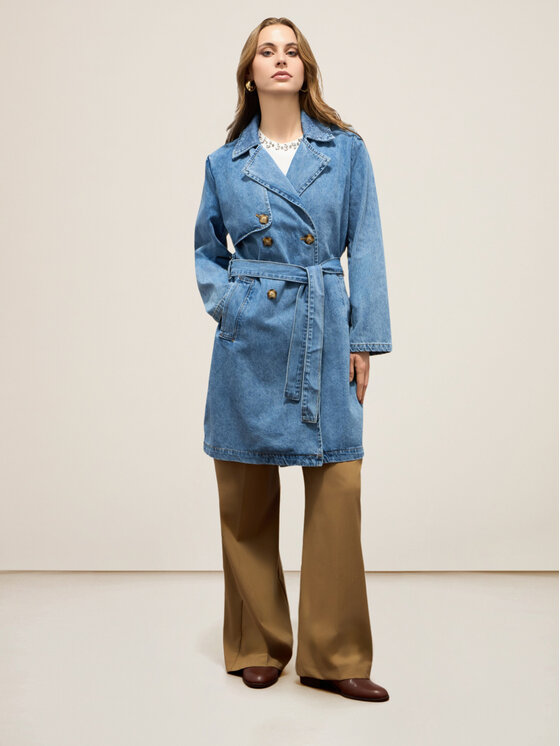Oltre Oltre Cappotto 0404R000445N024 Turchese Regular Fit