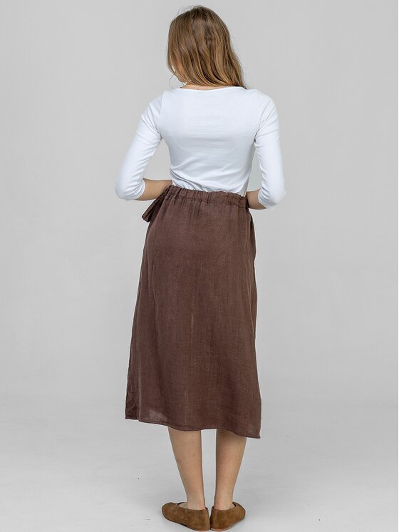 Perso Perso Maxi sukně JPE266810F Hnědá Regular Fit