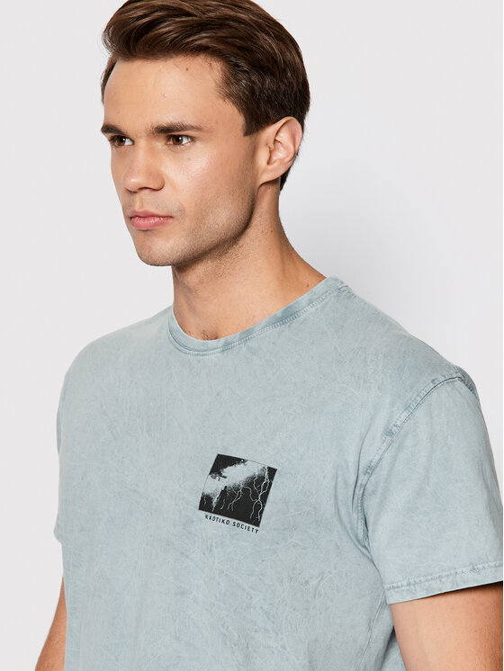 Kaotiko Kaotiko T-Shirt Saturn AK099-01-G002 Μπλε Regular Fit