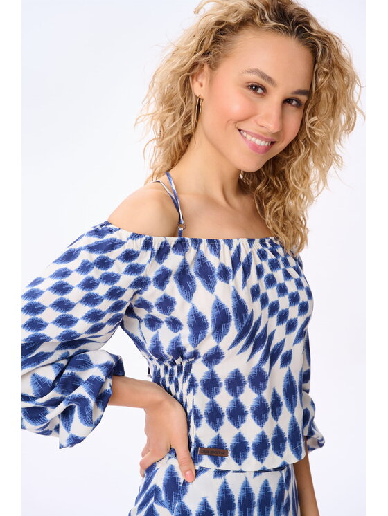 blue shadow blue shadow Bluzka La Scala Niebieski Standard Fit