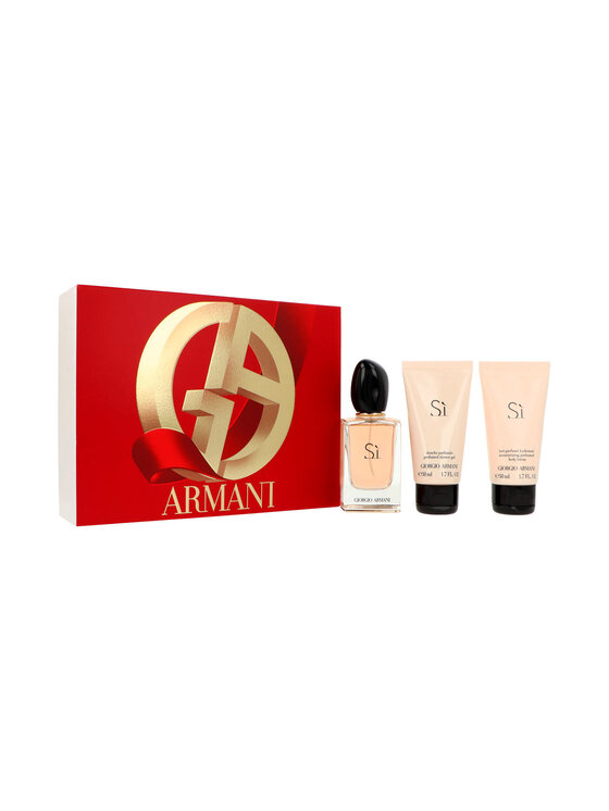 Giorgio Armani Giorgio Armani Set Armani Si Edp 50ml + Shower Gel 50ml + Body Lotion 50ml Zestaw zapachowy