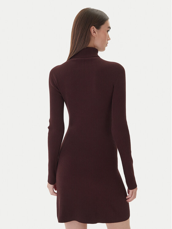 Kontatto Kontatto Sukienka dzianinowa 3M0827C Brązowy Slim Fit