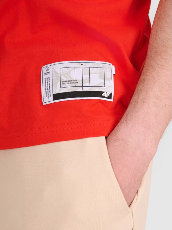 4F 4F T-shirt 4FRAW25TTSHM3319-62S Rosso Regular Fit