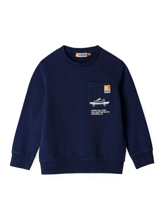 Original Marines Mikina DDP2034B Tmavomodrá Regular Fit