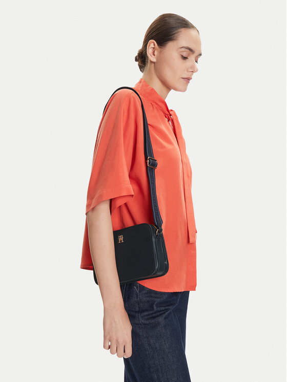Tommy Hilfiger Tommy Hilfiger Torebka Th Logotape Camera Bag AW0AW17229 Granatowy