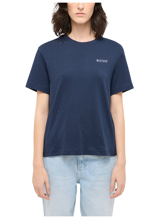 Mustang Mustang T-shirt Style Floris Blu scuro Regular Fit