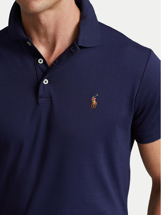 Polo Ralph Lauren Поло 710713130006 Cиній Custom Slim Fit | Modivo.ua