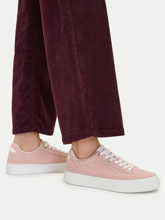 Tommy Hilfiger Tommy Hilfiger Tenisice Washed Canvas Platform Trainers FW0FW09172 Ružičasta