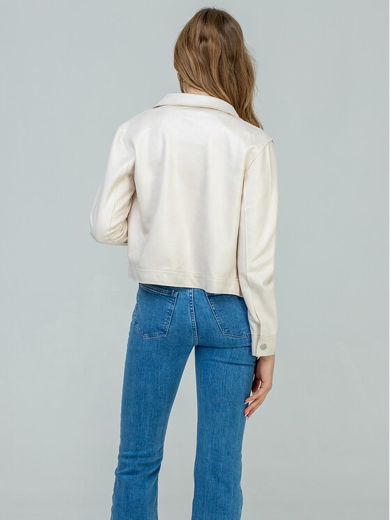 Perso Perso Prechodná bunda BLE262676F Krémová Regular Fit