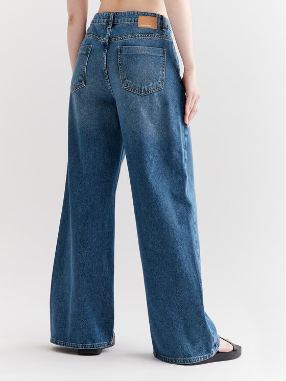 Americanos Americanos Jeansy Cartagena Niebieski Wide Low-Rise