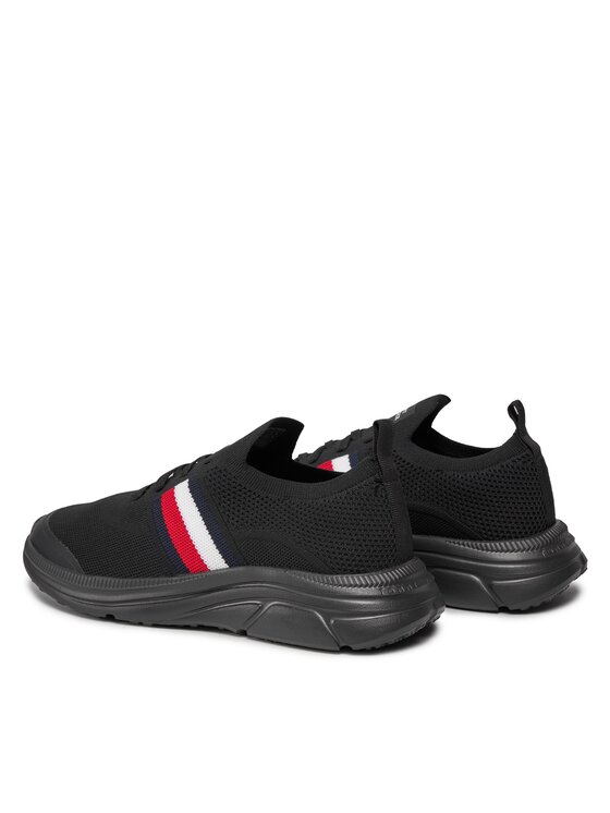 Tommy Hilfiger Tommy Hilfiger Sneakersy Modern Runner Knit Stripes Ess FM0FM04798 Czarny