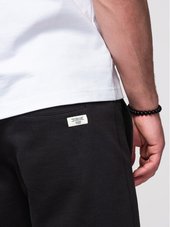 Ombre Ombre Szorty materiałowe OM-SRBS-0205 Czarny Relaxed Fit