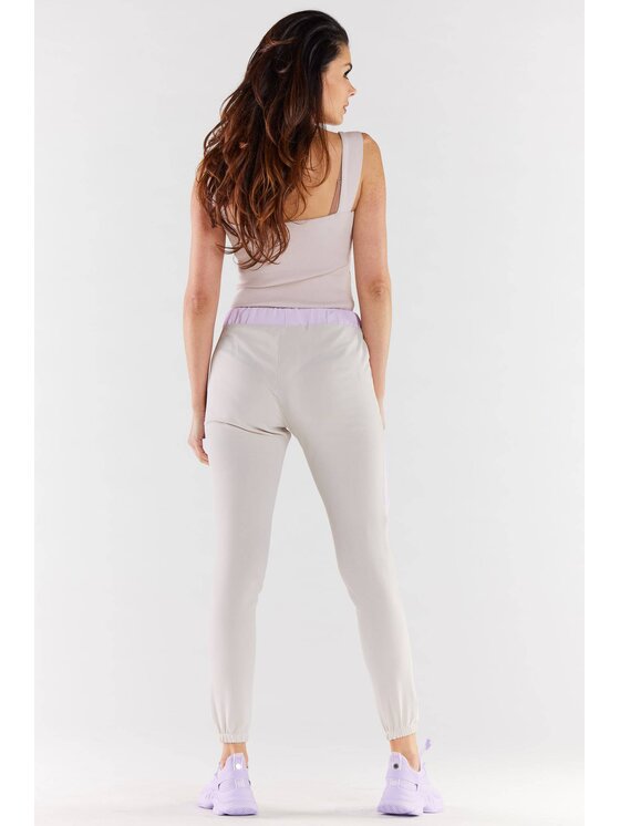 Awama Awama Spodnie damskie A496 Beżowy Basic Fit