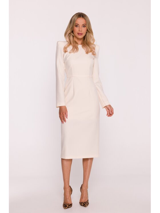 Stylove Stylove Sukienka wieczorowa S412 Beżowy A-Line Fit
