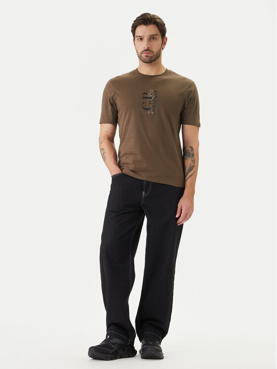 C.P. Company C.P. Company T-Shirt 20CMTS084A005100W Zielony Regular Fit