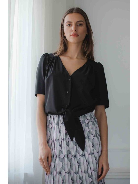 Lenitif Lenitif Blusa L081 Nero Regular Fit