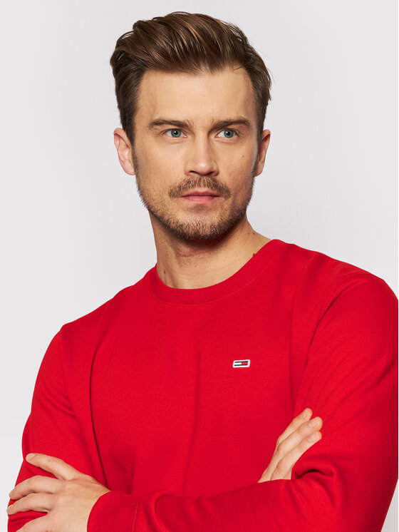 Tommy Jeans Tommy Jeans Pulóver Fleece DM0DM09591 Piros Regular Fit