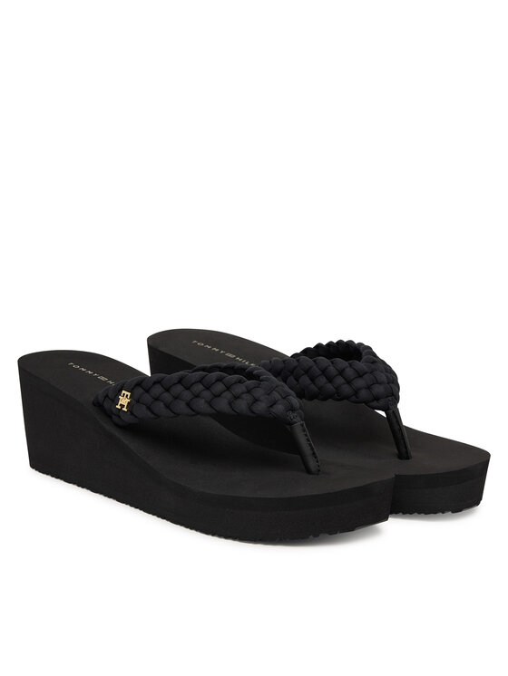 Tommy Hilfiger Tommy Hilfiger Japanke Th Wedge Braided Summer Sandal FW0FW09198 Crna