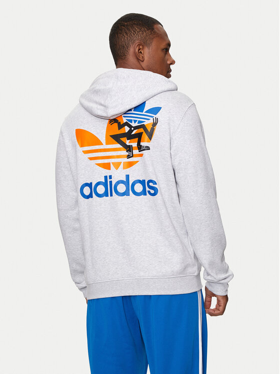 adidas Felpa Trefoil IS2913 Grigio Regular Fit Modivo