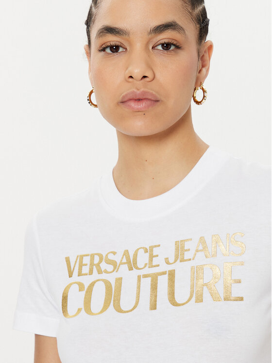 Versace Jeans Couture Versace Jeans Couture T-Shirt 78HAHT01 Biały Regular Fit