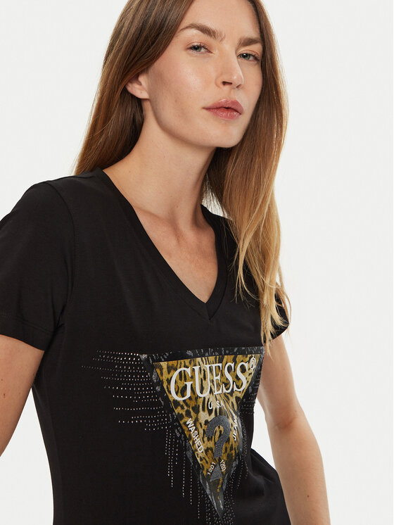 Guess Guess Футболка W4BI18 J1314 Чорний Slim Fit