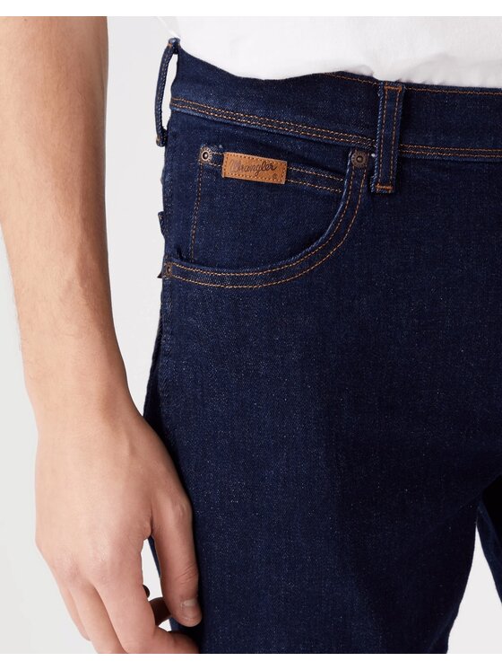 Wrangler Wrangler Pantaloni di tessuto TEXAS SLIM Blu scuro Slim Fit