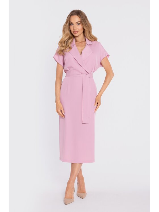 Made of Emotion Made of Emotion Sukienka koktajlowa M919 Różowy Waisted Fit