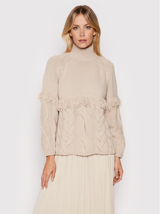Weekend Max Mara Bluză cu gât Colmo 53661013 Bej Regular Fit 53661013 imagine noua