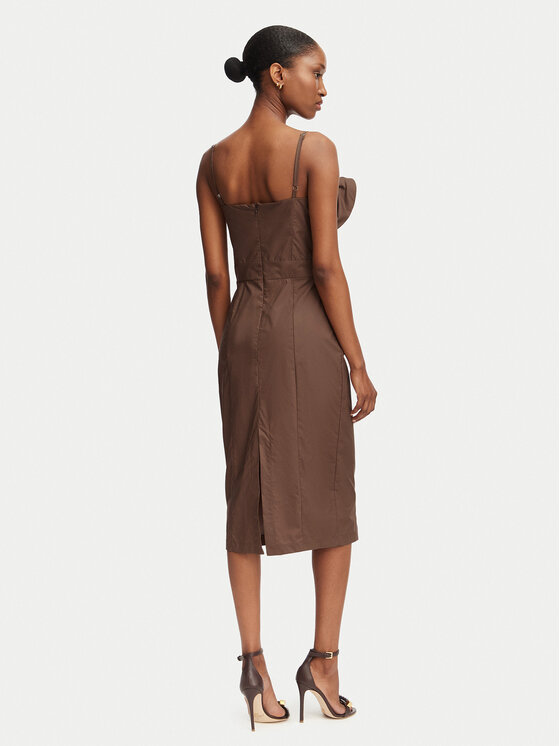 Rinascimento Rinascimento Kokteilinė suknelė CFC0128777003 Ruda Slim Fit