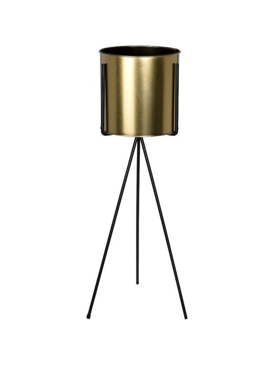 MIAhome MIAhome Kwietnik Osłonka złota na czarnym stojaku 52 cm Złoty