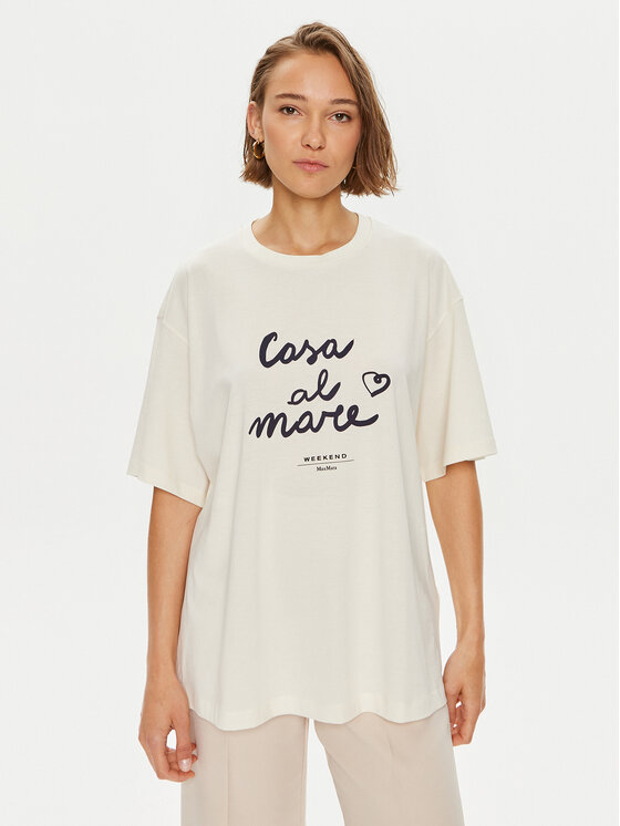 Weekend Max Mara T-krekls Xanadu 2425946041600 Écru Oversize